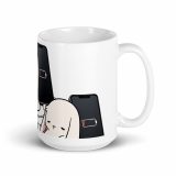 Low Battery Bunny – White Glossy Mug white 15oz handle on right — The Floppy Collection