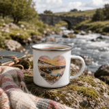 Cornish Fishing Harbour Heart Design – Enamel Mug