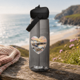 Cornish Fishing Harbour Heart Design – Flip straw water bottle
