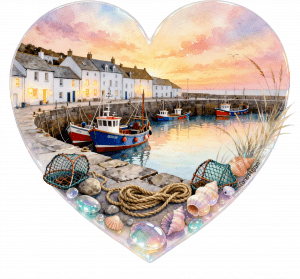 Cornish Fishing Harbour Heart Design