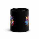 Happy Birthday Ballons - Black Glossy Mug