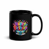 Happy Birthday Box - Black Glossy Mug