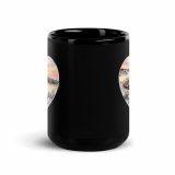 Cornish Fishing Harbour Heart Design – Black Glossy Mug