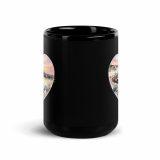 Cornish Fishing Harbour Heart Design – Black Glossy Mug