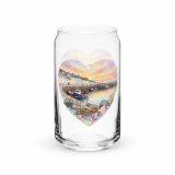 Cornish Fishing Harbour Heart Design – Can-shaped glass