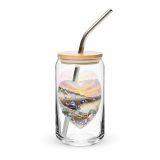 Cornish Fishing Harbour Heart Design – Can-shaped glass