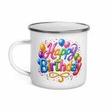 Happy Birthday Ballons - Enamel Mug