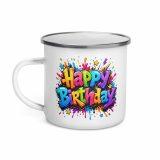 Happy Birthday Splash - Enamel Mug