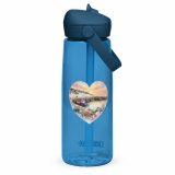 Cornish Fishing Harbour Heart Design – Flip straw water bottle