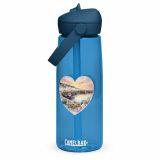 Cornish Fishing Harbour Heart Design – Flip straw water bottle