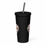 Cornish Fishing Harbour Heart Design – Insulated tumbler with a straw