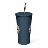 Cornish Fishing Harbour Heart Design – Insulated tumbler with a straw