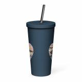 Cornish Fishing Harbour Heart Design – Insulated tumbler with a straw