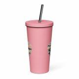 Cornish Fishing Harbour Heart Design – Insulated tumbler with a straw