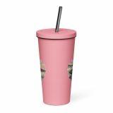 Cornish Fishing Harbour Heart Design – Insulated tumbler with a straw