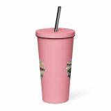 Cornish Fishing Harbour Heart Design – Insulated tumbler with a straw