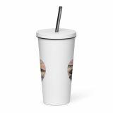 Cornish Fishing Harbour Heart Design – Insulated tumbler with a straw
