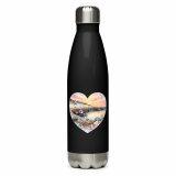 Cornish Fishing Harbour Heart Design – Stainless steel water bottle