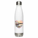 Cornish Fishing Harbour Heart Design – Stainless steel water bottle