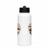 Cornish Fishing Harbour Heart Design – Stainless steel water bottle with a straw lid
