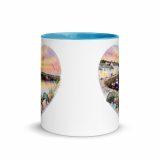Cornish Fishing Harbour Heart Design - Mug with Color Inside