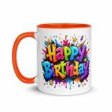Happy Birthday Splash - Mug with Color Inside