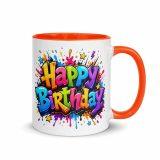 Happy Birthday Splash - Mug with Color Inside