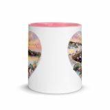 Cornish Fishing Harbour Heart Design - Mug with Color Inside