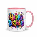 Happy Birthday Splash - Mug with Color Inside