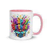Happy Birthday Box - Mug with Color Inside