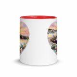 Cornish Fishing Harbour Heart Design - Mug with Color Inside
