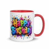 Happy Birthday Splash - Mug with Color Inside