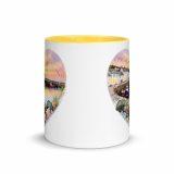 Cornish Fishing Harbour Heart Design - Mug with Color Inside