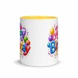 Happy Birthday Baloons - Mug with Color Inside