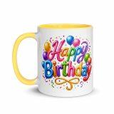 Happy Birthday Baloons - Mug with Color Inside