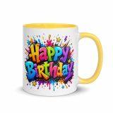 Happy Birthday Splash - Mug with Color Inside