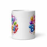 Happy Birthday Baloons - White glossy mug