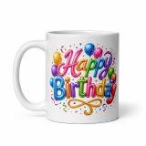Happy Birthday Baloons - White glossy mug