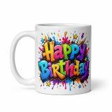 Happy Birthday Splash - White glossy mug