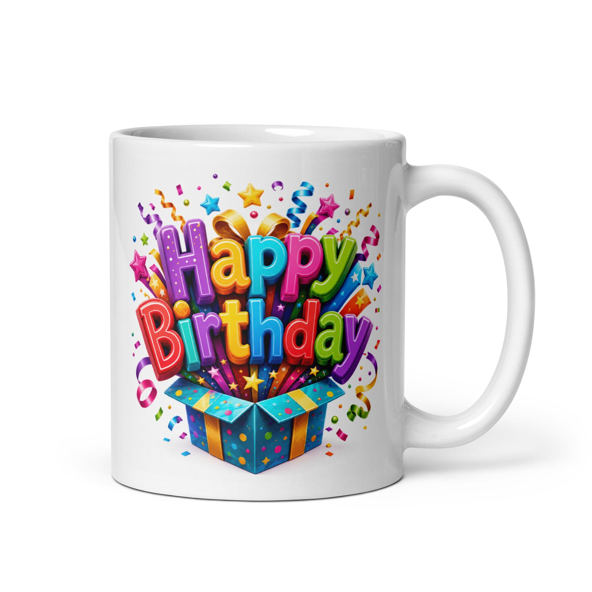 Happy Birthday Box - White glossy mug